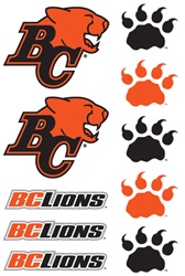 BC Lions Tattoo Sheet